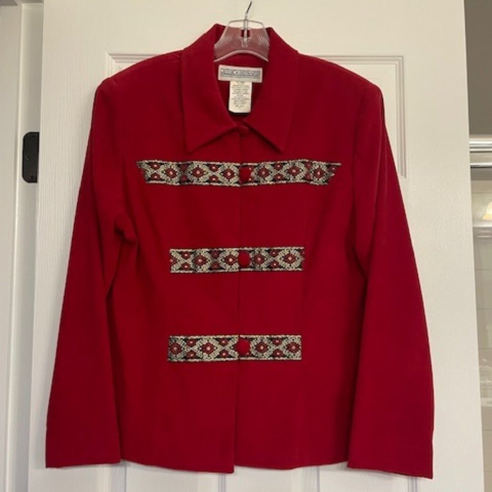 Beautiful red jacket.